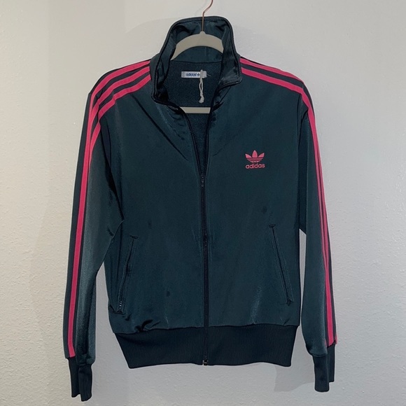 Adidas jacket - Dark gray & Pink stripe